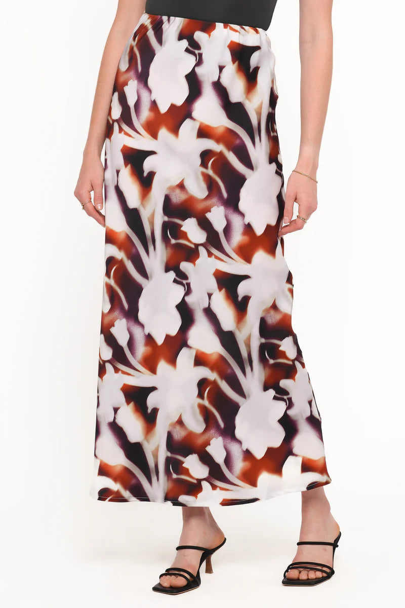 Maxi Skirt in Blurred Floral